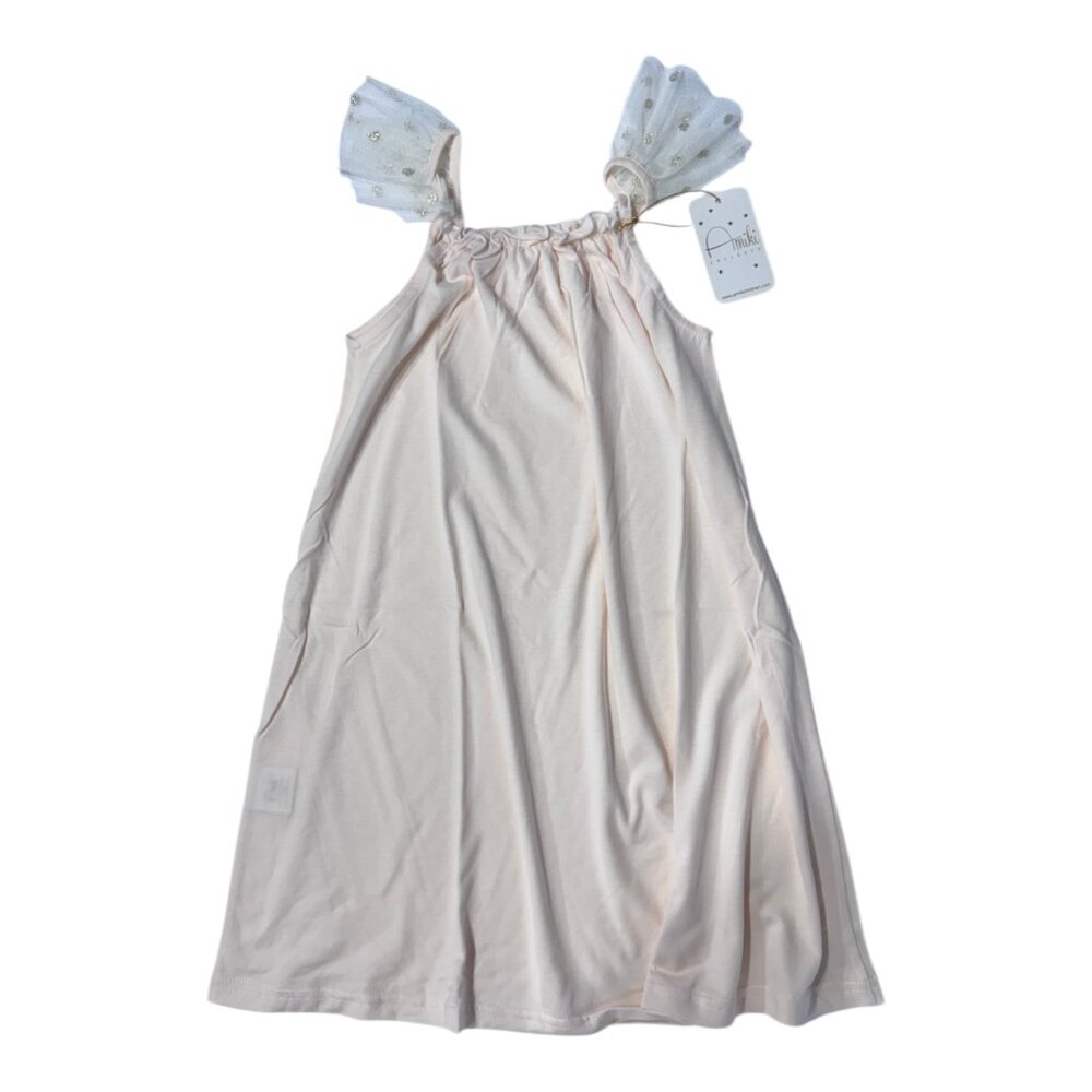 AMIKI - SLEEVELESS NIGHT DRESS- JERSEY - 50% COTTON - LIGHT PINK - 4-6Y - NWT